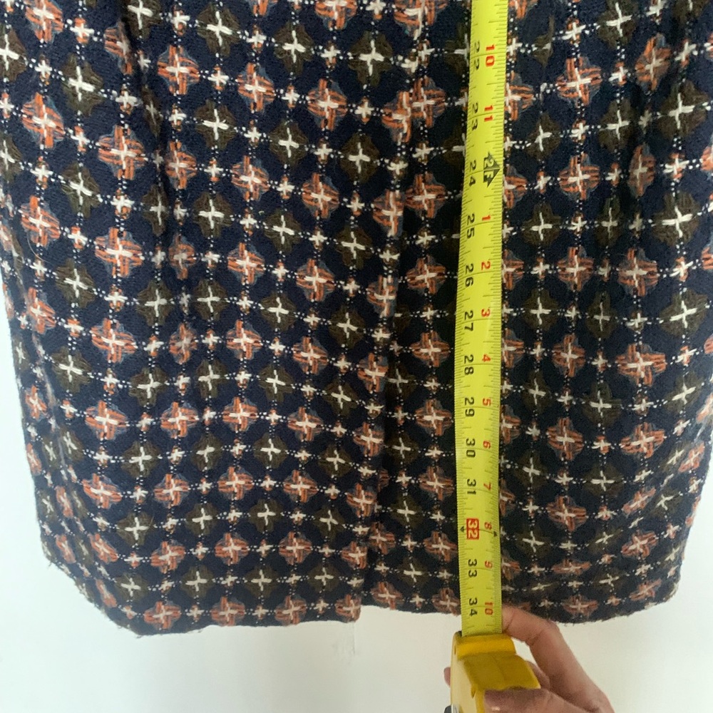 An Ren Red Collar Mixed-Pattern Pea Coat - Picture 14 of 16